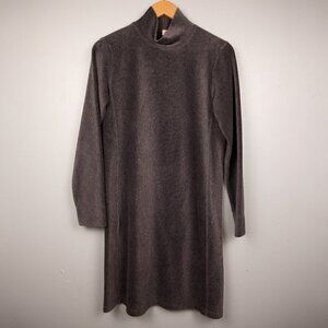 Vintage J. Jill stretch grey mock turtle neck shift dress-S